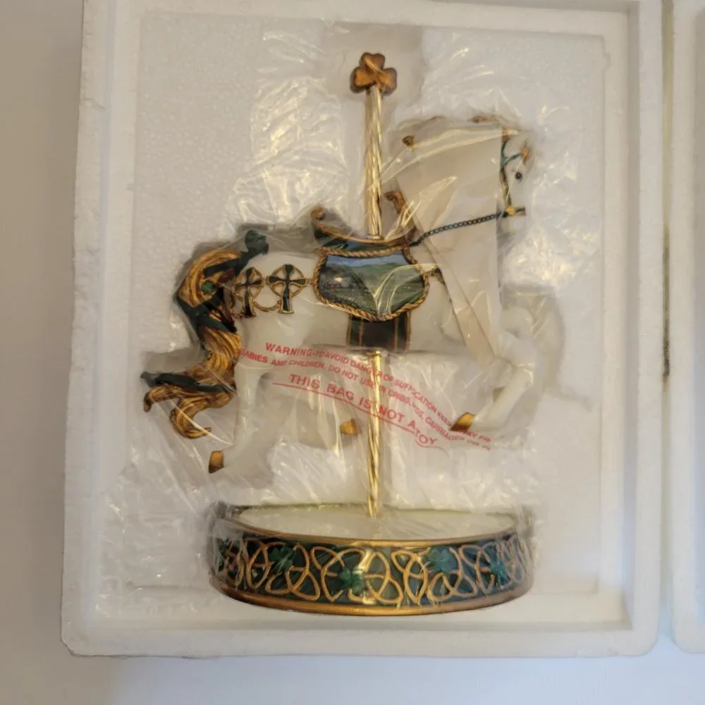NIB The Hamilton Collection - Irish Blessing Carousel Sculpture